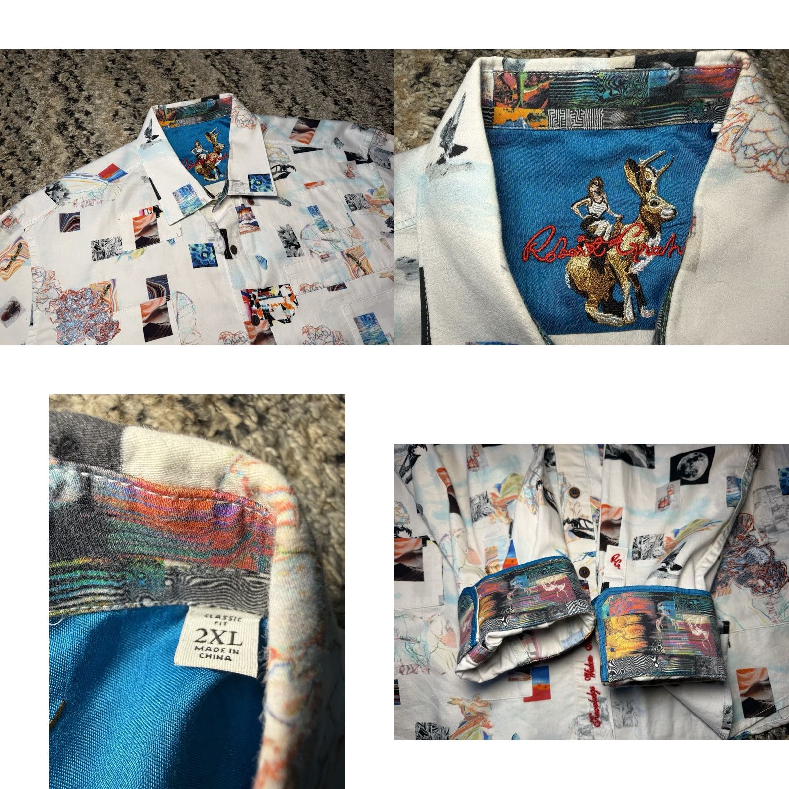 Robert Graham Robert Graham Space Exploration EMBROIDERED Patchwork Badland Flip Cuff Button-Up Shirt 2XL Multicolor Mens Size US XXL / EU 58 / 5 - 8 Thumbnail