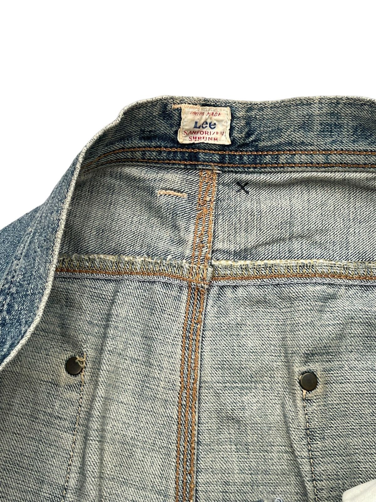 Lee × Vintage Vintage Lee Union Made Faded Distresed Denim Size US 36 / EU 52 - 4 Thumbnail