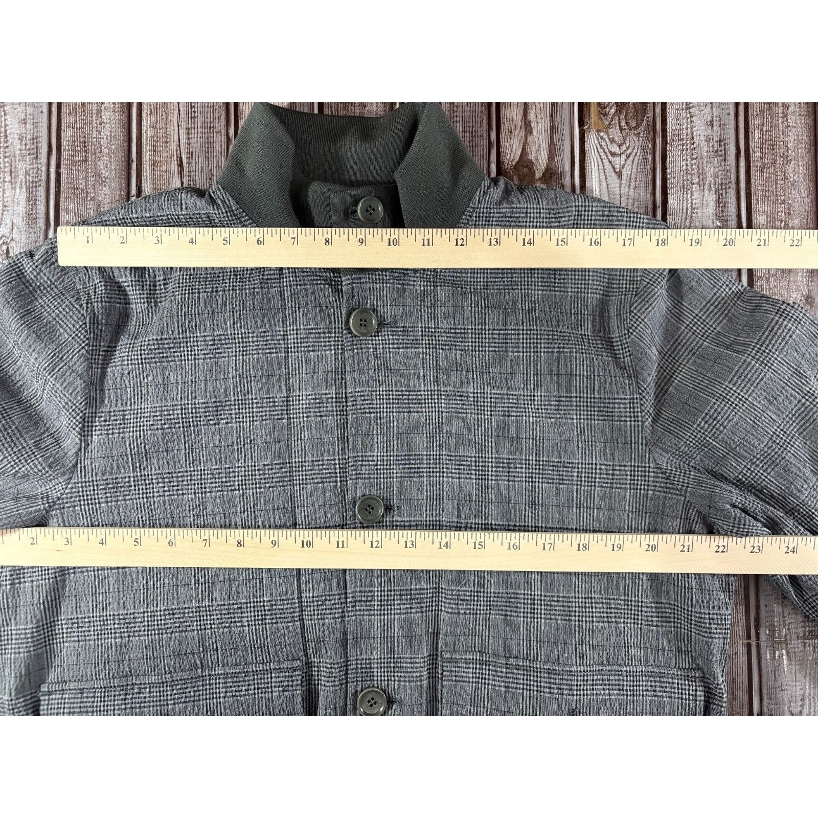 Aspesi Aspesi Cotton Check Bomber Jacket size L color grey green ms Size US L / EU 52-54 / 3 - 9 Thumbnail