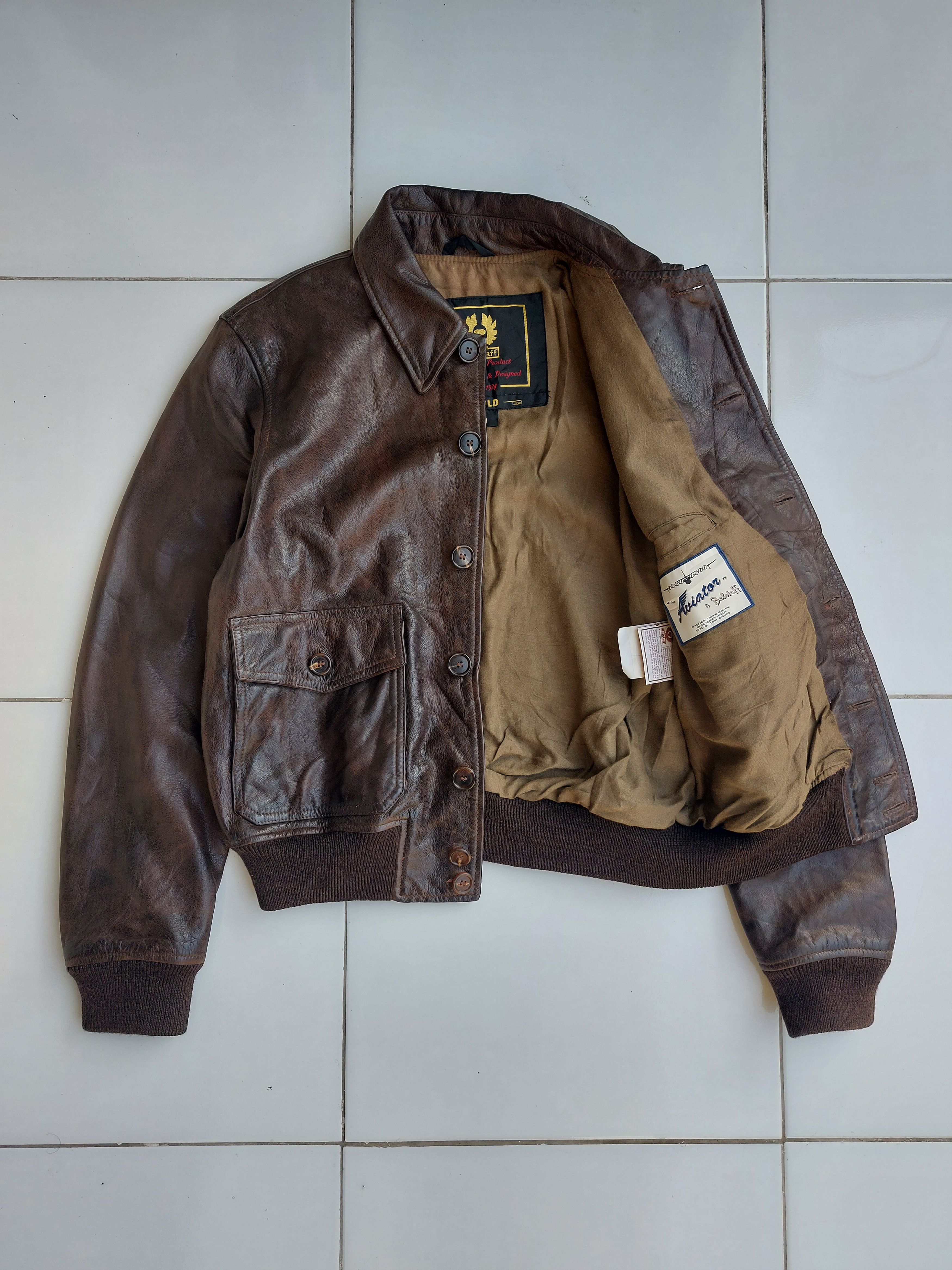 Belstaff Rare Belstaff Gold Aviator Leather Jacket Vintage Size US M / EU 48-50 / 2 - 11 Thumbnail