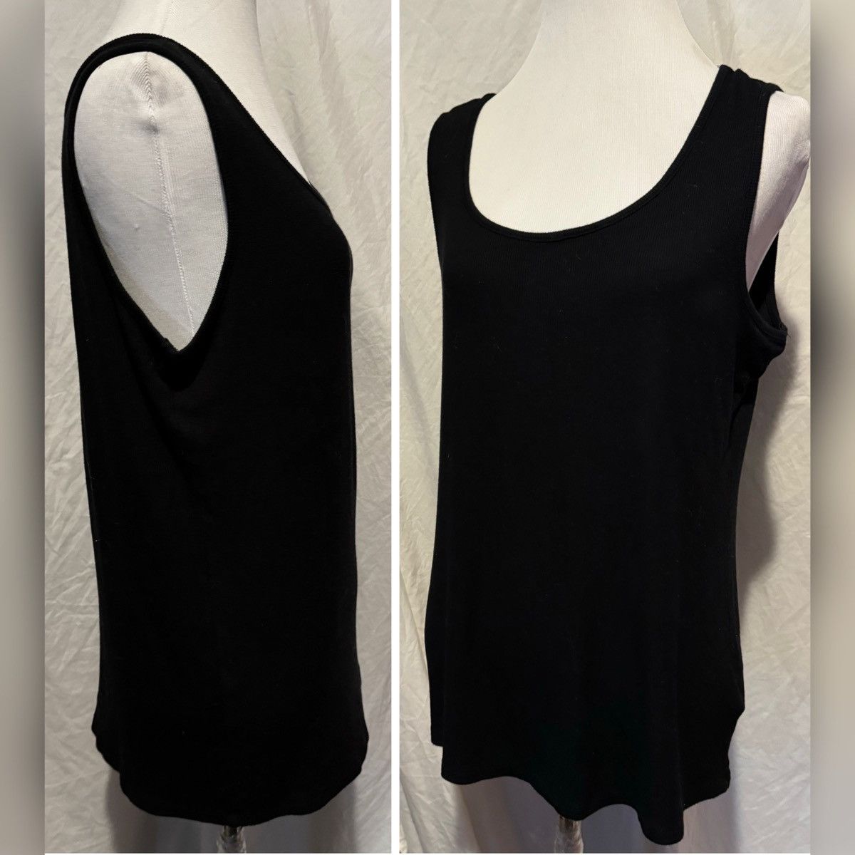 Nordstrom Cable & Gauge, Basic Black, Sleeveless Knit Blouse Size L / US 10 / IT 46 - 3 Thumbnail
