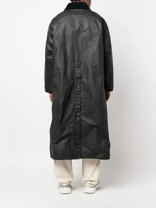 Maison Margiela o1loc1c1125 Waxed Cotton-blend Trench Coat in Black Size US L / EU 52-54 / 3 - 4 Thumbnail