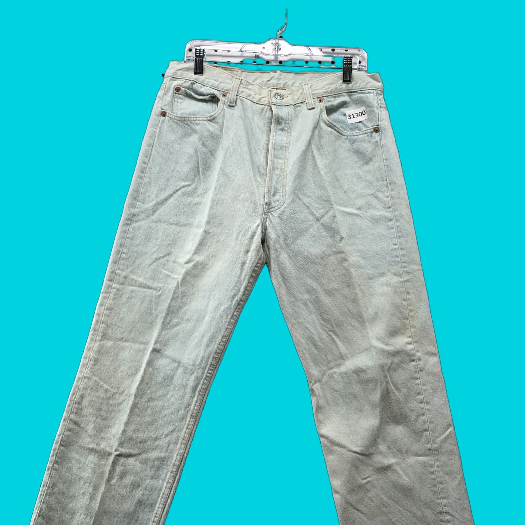 Levi's VINTAGE Levi's 501 Denim White Jeans Men 33x28 Button Fly USA Made Size US 33 - 1 Thumbnail