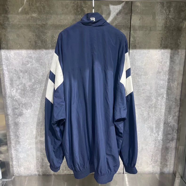 Balenciaga Balenciaga Embroidered Windbreaker Blue Jacket with Zipper Size US XS / EU 42 / 0 - 2 Thumbnail