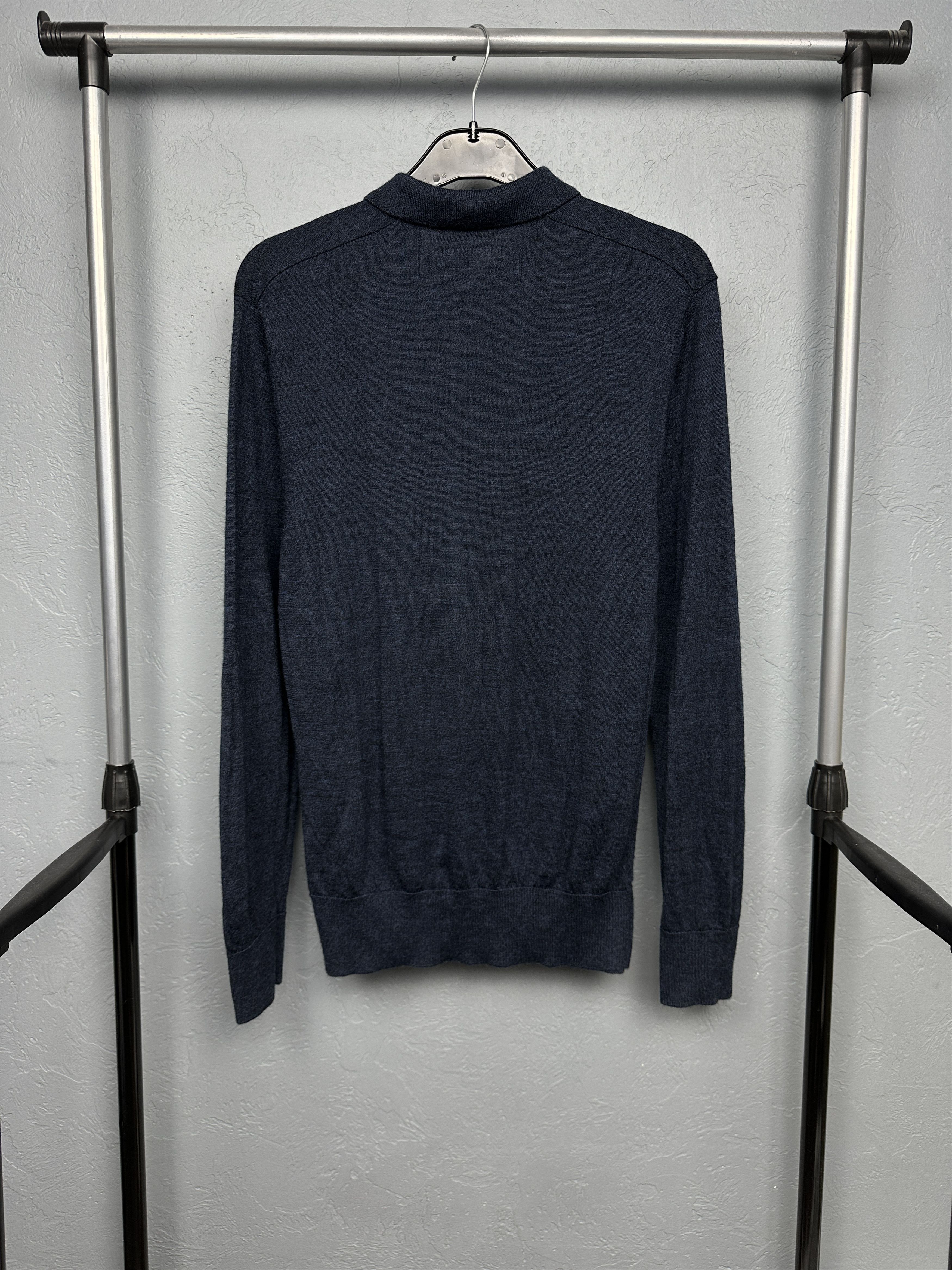Allsaints AllSaints Mens Mode Merino Wool Knit Collared Sweater Size US M / EU 48-50 / 2 - 6 Thumbnail