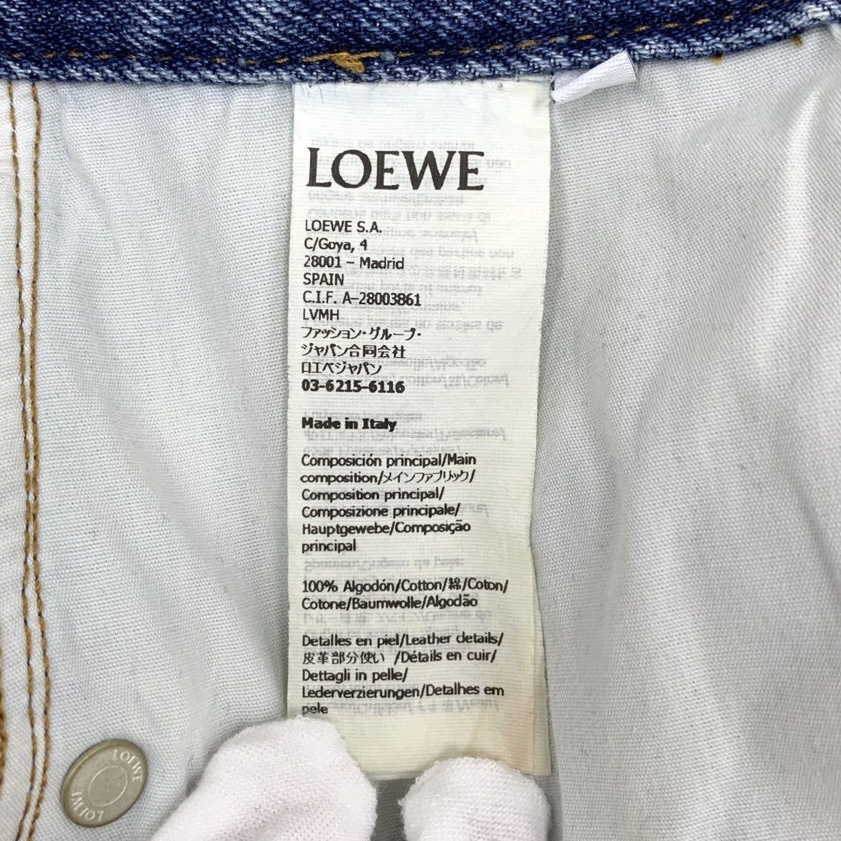 Loewe Loewe Blue Washed Cotton Denim Wide-leg Pants K26WX Size 26" / US 2 / IT 38 - 9 Thumbnail