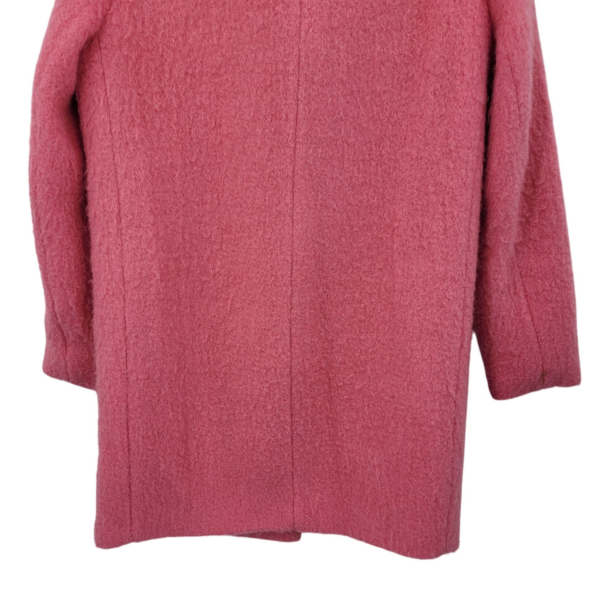 H&M H&M Womens Bubble Gum Pink Wool Oversized Coat 6 Barbiecore Size S / US 4 / IT 40 - 7 Thumbnail