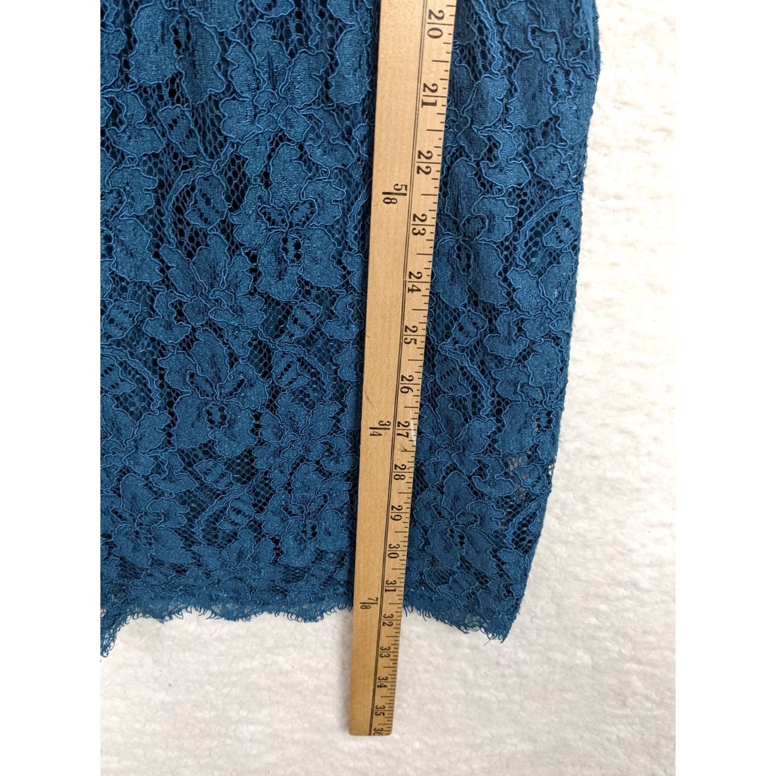 Vintage Babaton Dress Blue Floral Lace Lined Knee Length Zip Back Crew Neck Short Sleeve A-Line Womens 00 Size 24" / US 00 / IT 34 - 6 Thumbnail
