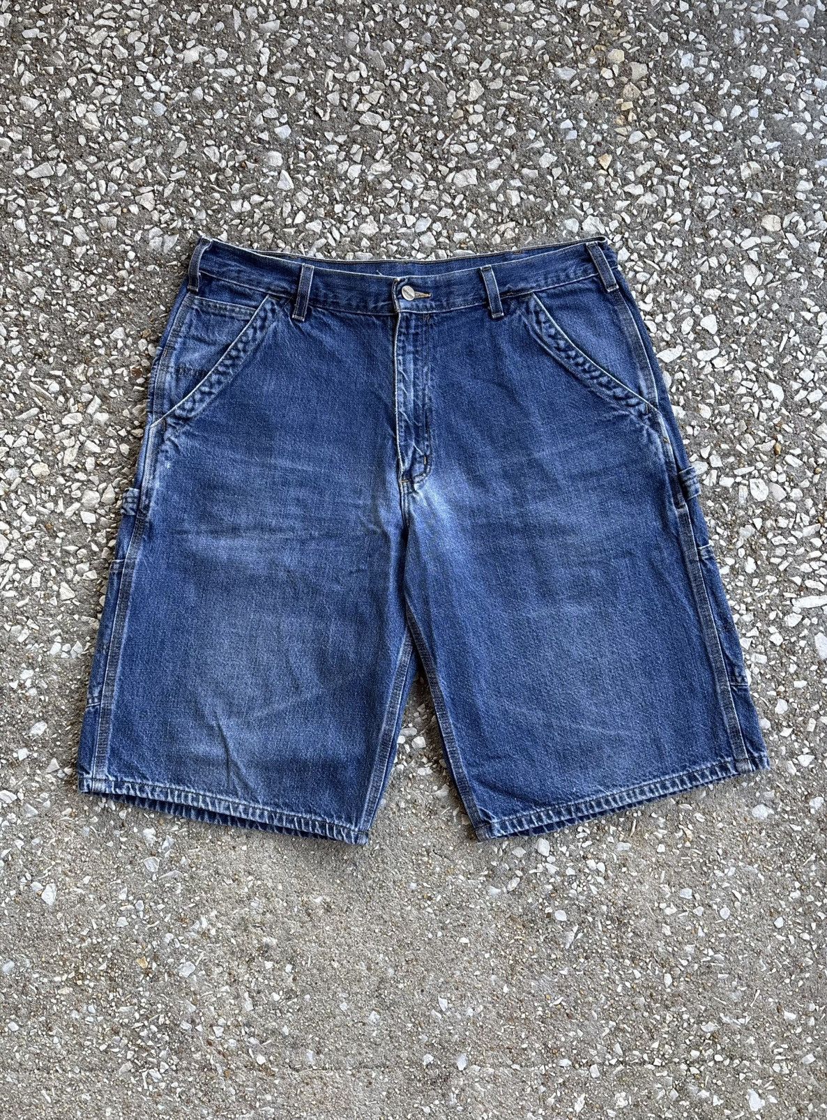 Carhartt × Vintage Baggy Carhartt Denim Carpenter Shorts Denim Carhartt Shorts Size US 36 / EU 52 - 1 Thumbnail