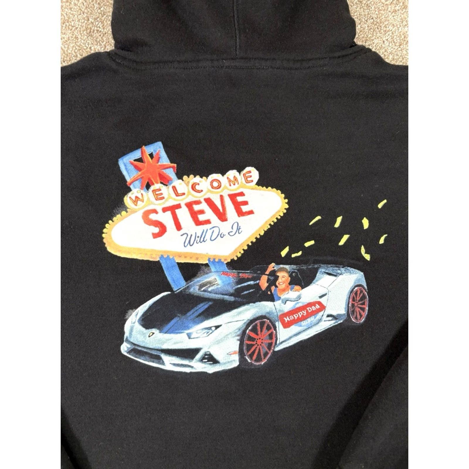 Vintage FULL SEND Hoodie Mens Medium Black Graphic Print Steve Will Do It Pullover Hooded Sweatshirt Pockets Logo Size US M / EU 48-50 / 2 - 4 Thumbnail
