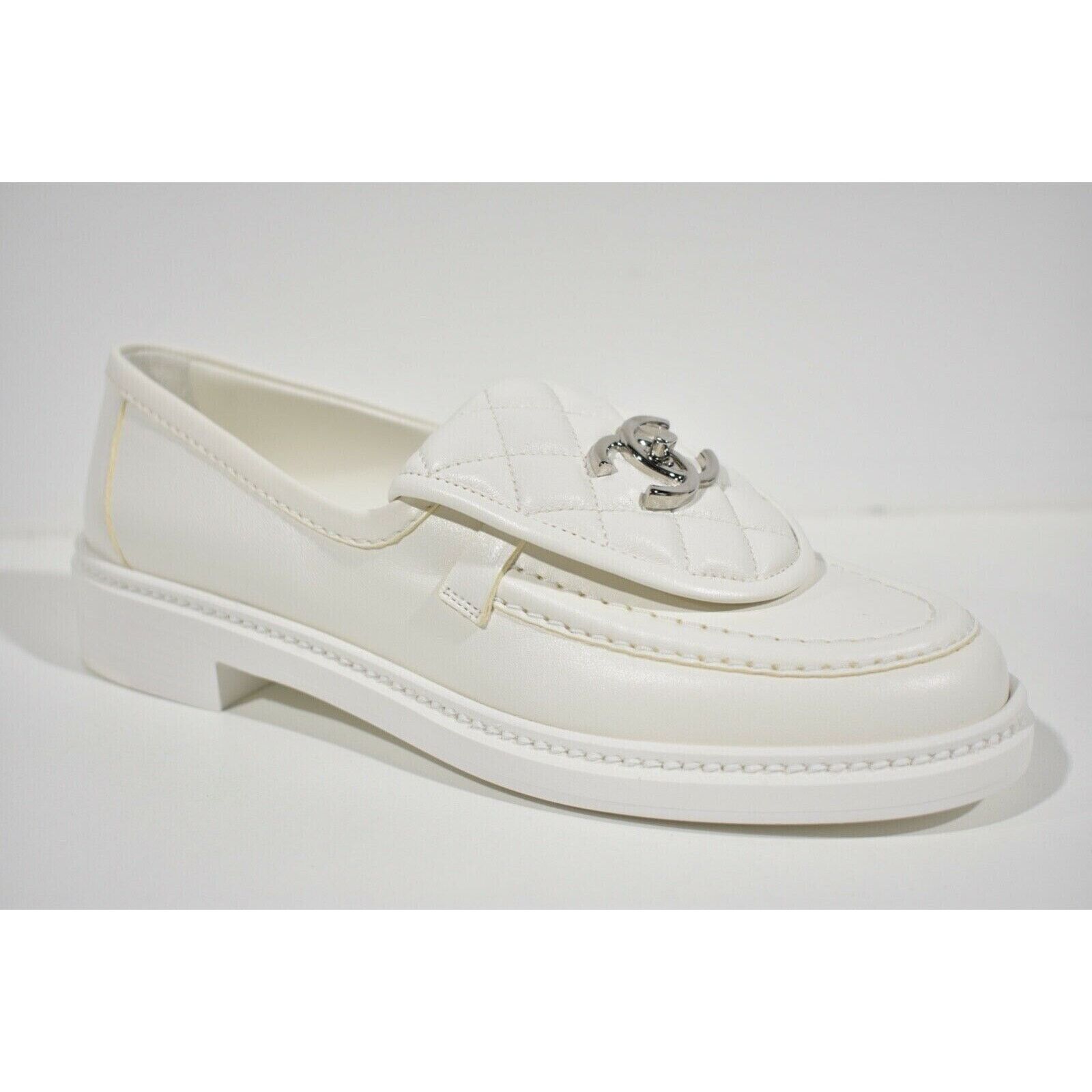 22P Quilted Flap Turnlock CC Mule Slip On Flat Loafer 36.5