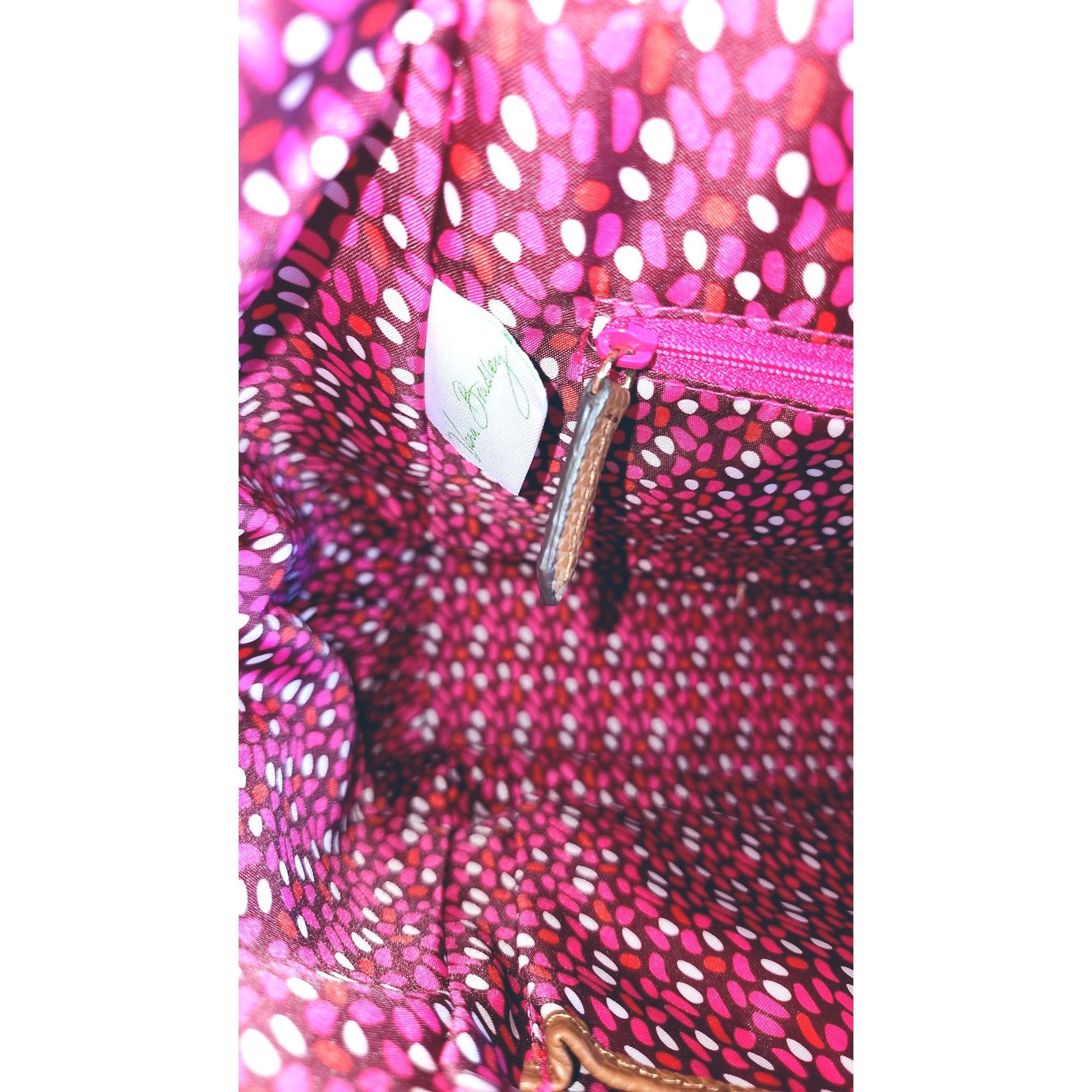Vera Bradley Vera Bradley Pink & Brown Tote Bag With Faux Leather Accents Size ONE SIZE - 10 Thumbnail