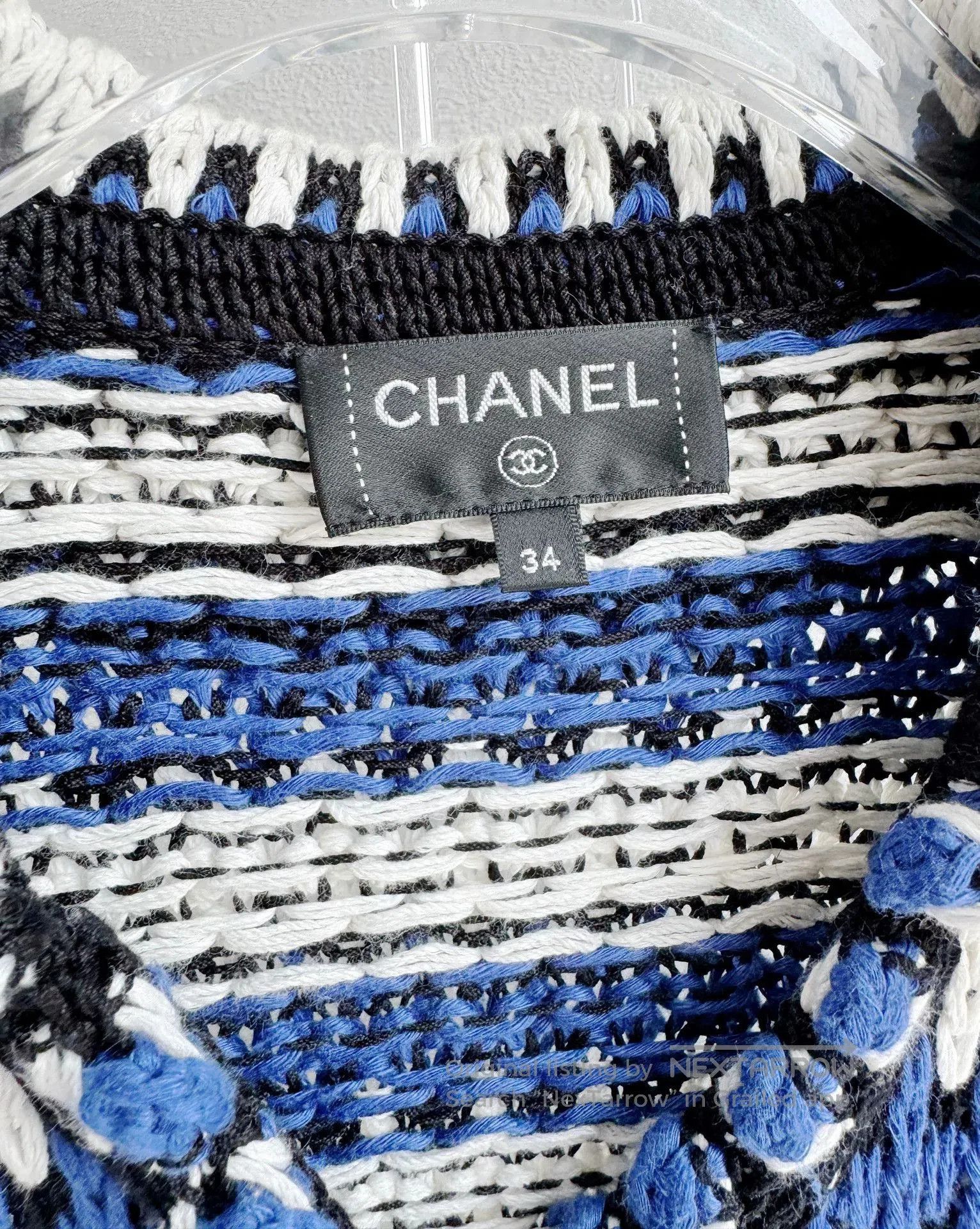 Chanel Chanel 21C Blue White Stripe Cardigan. Size US M / EU 48-50 / 2 - 6 Thumbnail