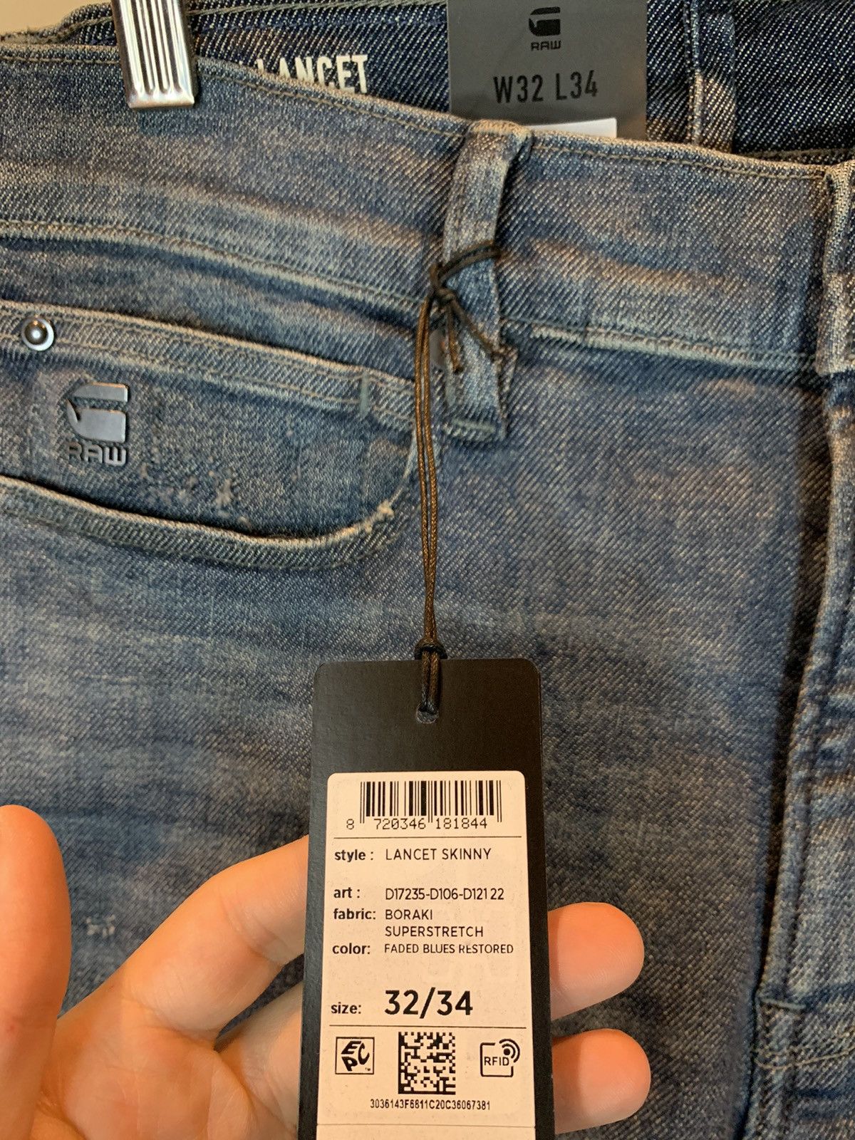 Designer × G-Star *RARE* New G-Star Raw Lancet Distressed Japanese Denim Jeans Size US 32 / EU 48 - 12 Thumbnail