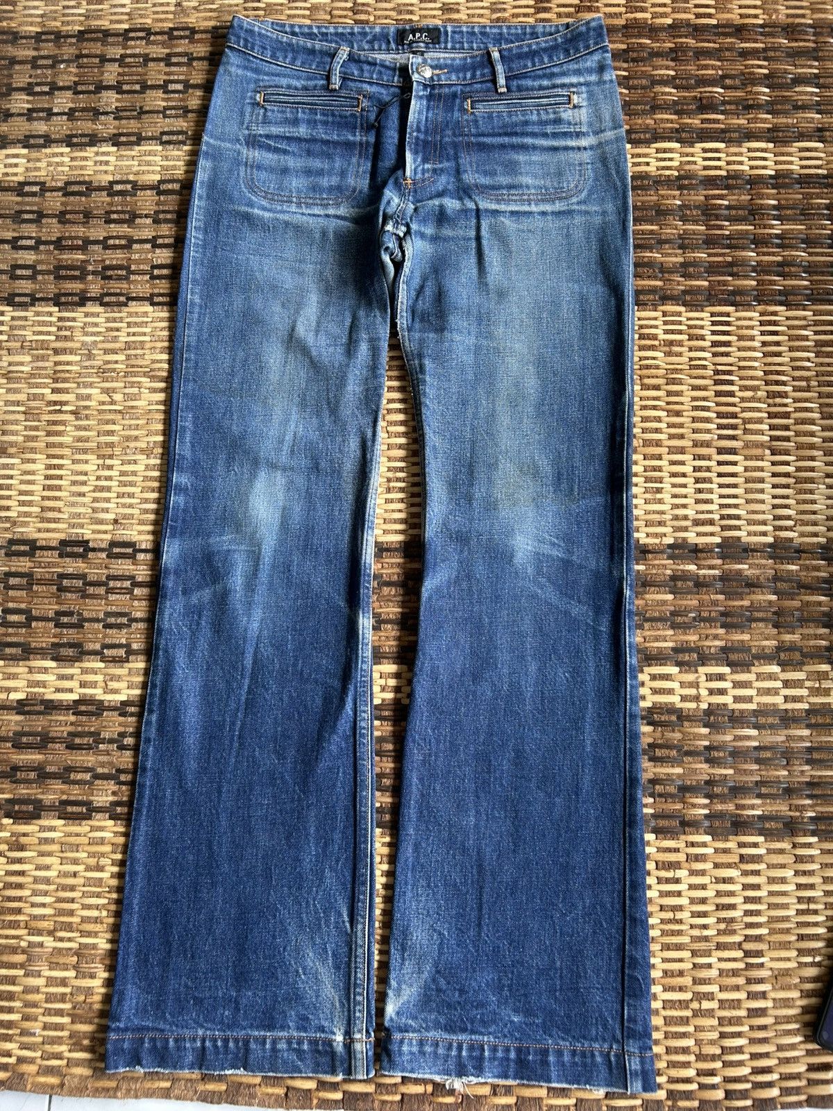 Japanese Brand × Kapital × Vintage Flare A.P.C Mudwash Denim Jeans Size US 32 / EU 48 - 3 Thumbnail