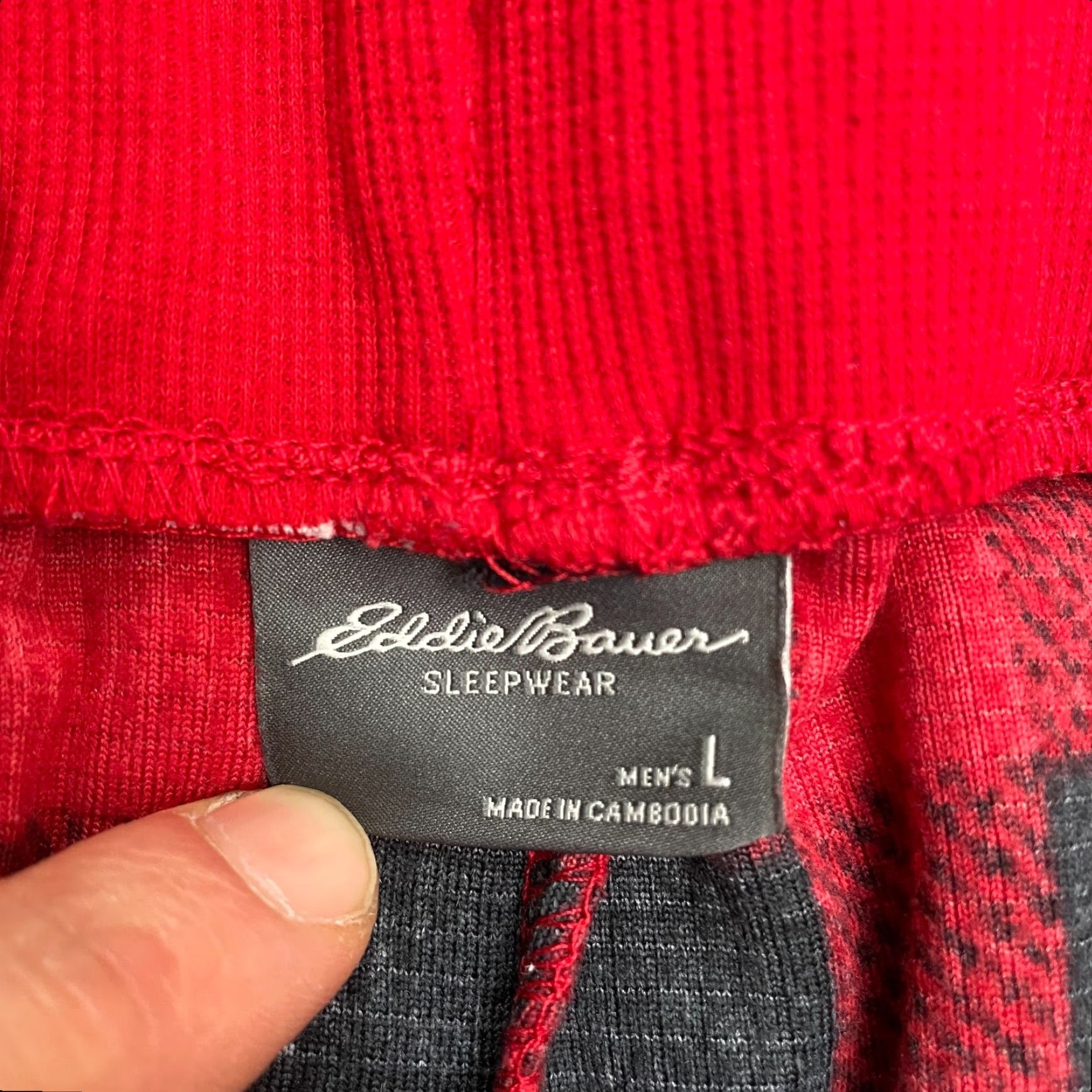 Eddie Bauer Eddie Bauer Pajama Pants Mens Large Red Black Plaid Christmas 32x30 Sleepwear Lounge Size 36" / US 14 / IT 50 - 4 Thumbnail