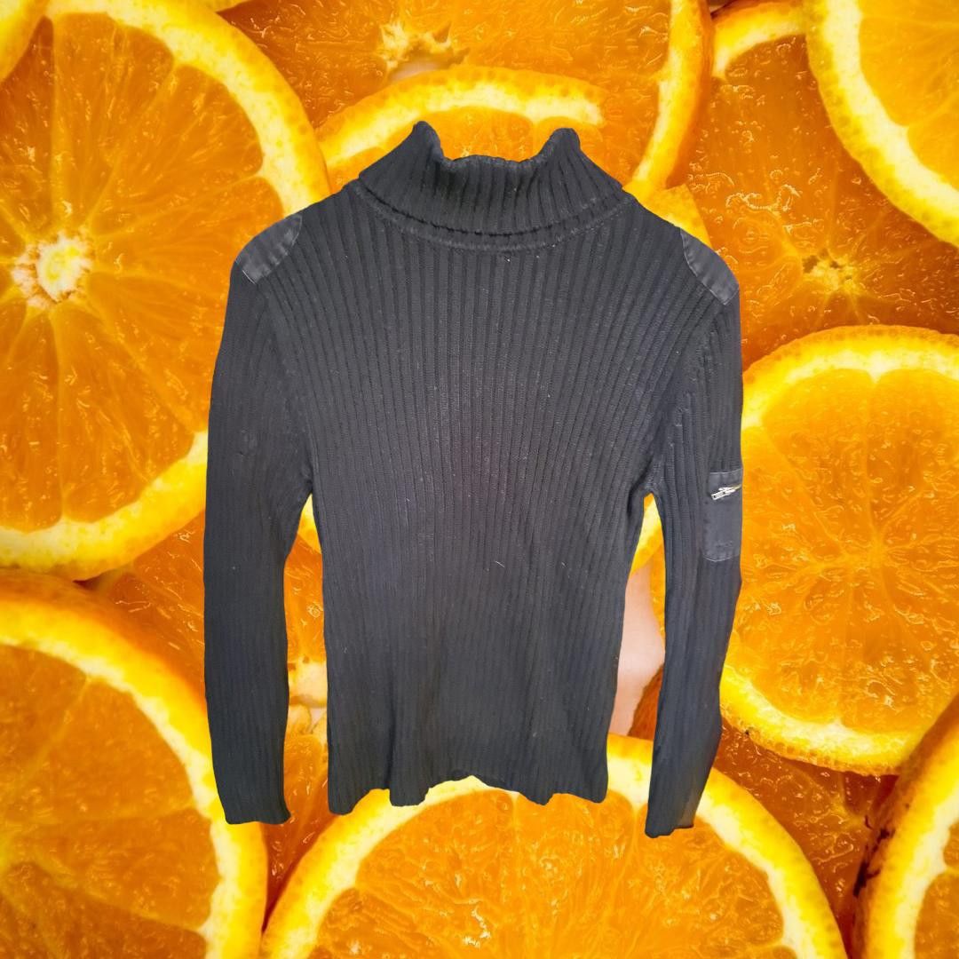 Izod Izod Black Ribbed Sweater with Reinforced Shoulders and Elbo Size US M / EU 48-50 / 2 - 1 Thumbnail