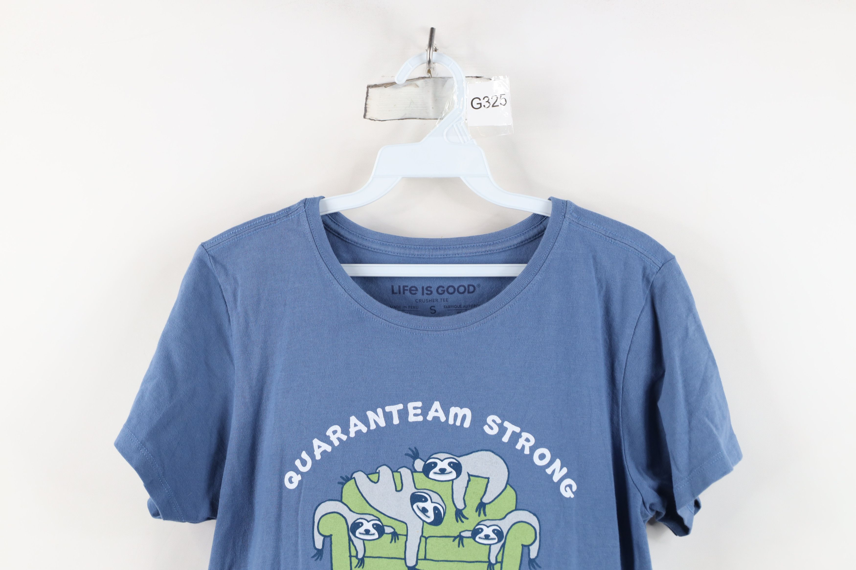 Life is Good Life Is Good Sloth Couch Short Sleeve T-Shirt Blue Cotton Size S / US 4 / IT 40 - 2 Thumbnail