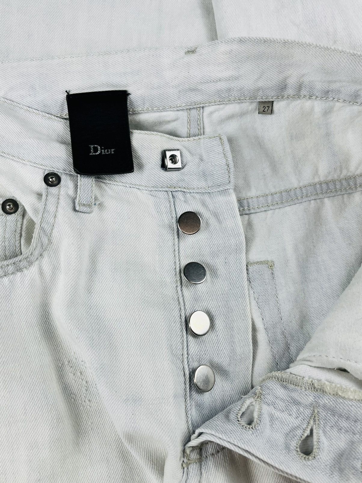 Dior SS12 Dior Homme Bleached Distressed Denim Jeans Size US 27 - 5 Thumbnail