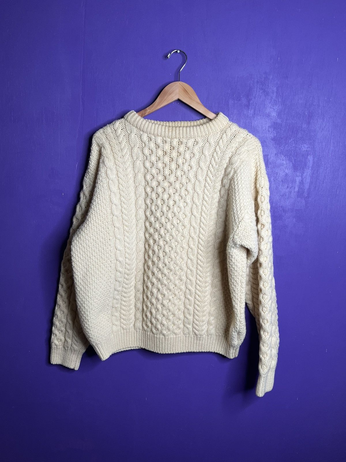 L.L. Bean × Vintage Vintage 90s LL Bean cable knit simple sweater Size US L / EU 52-54 / 3 - 1 Thumbnail