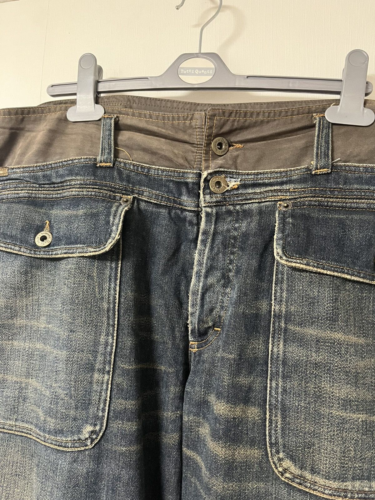 Dolce & Gabbana × Vintage Dolce Gabbana Double Waist Cargo Zip Denim Jeans Size US 34 / EU 50 - 7 Thumbnail