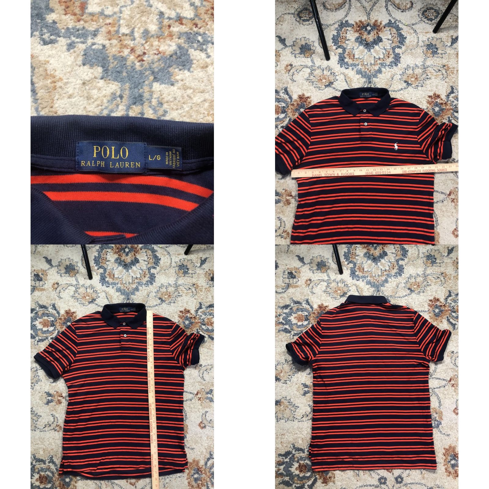 Polo Ralph Lauren Polo Ralph Lauren Polo Shirt Mens L Blue Orange Stripe Pony Logo Casual Size US L / EU 52-54 / 3 - 8 Thumbnail