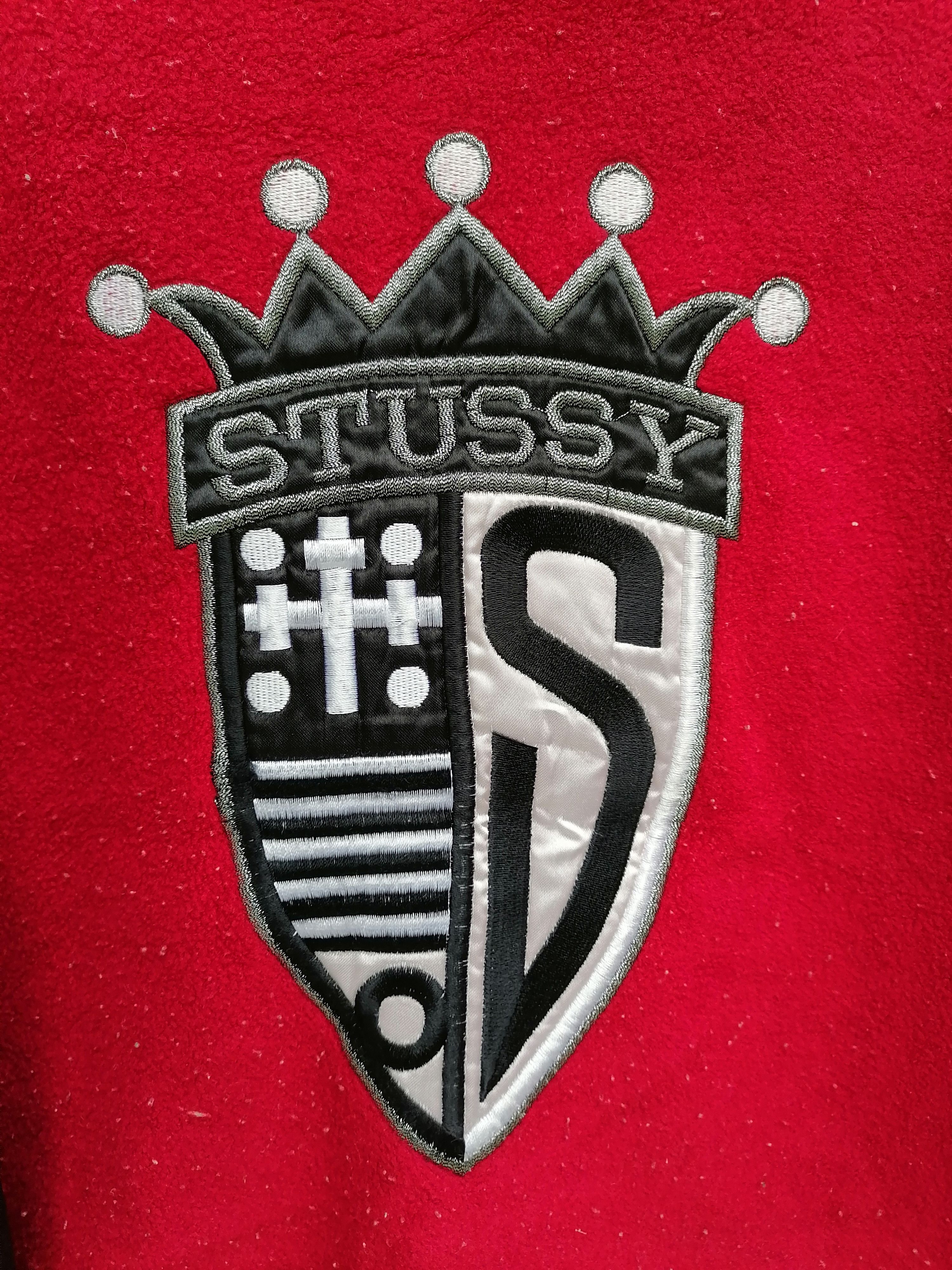 Stussy × Vintage Vintage Stussy Crown Logo Half Zipper Fleece Jacket Size US L / EU 52-54 / 3 - 2 Thumbnail