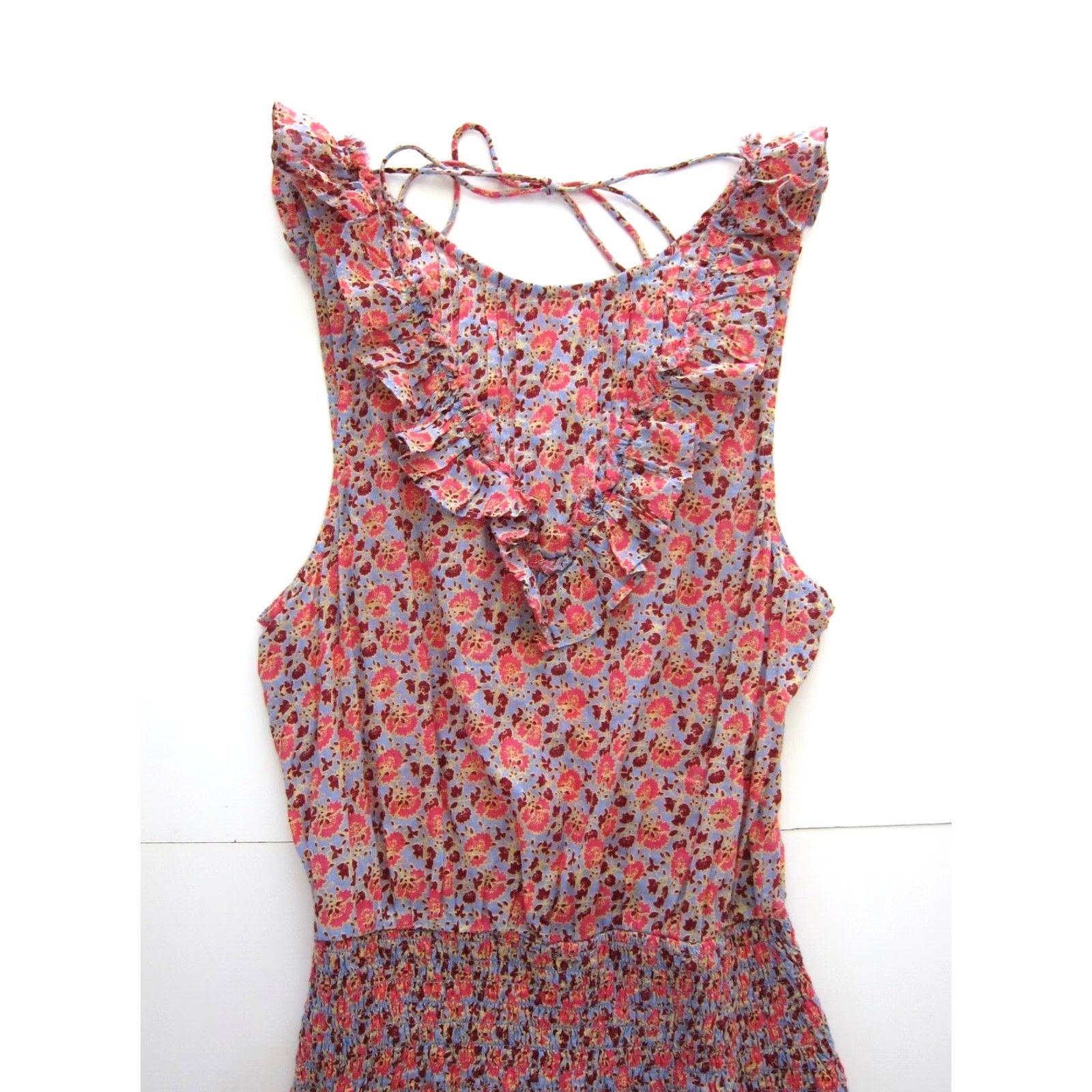 Free People Free People Cotton Pink Floral Sleeveless High Front Sheath Tank Dress S Women Size S / US 4 / IT 40 - 3 Thumbnail
