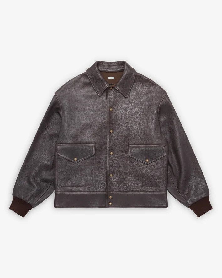 A.PRESSE A1 brown sheepskin leather jacket size 4 Size US XL / EU 56 / 4 - 1 Thumbnail