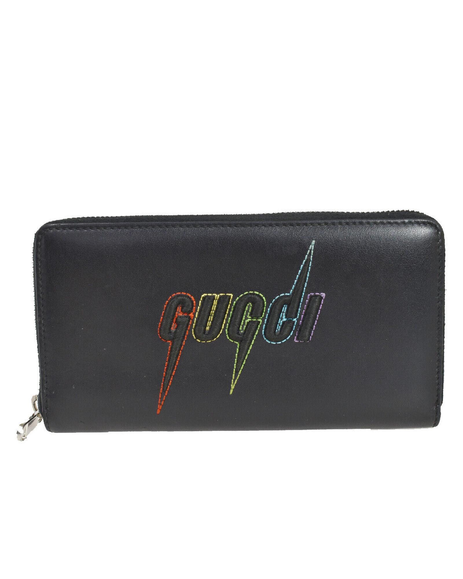 image of Gucci Leather Wallet With Practical Design in Black, Women's