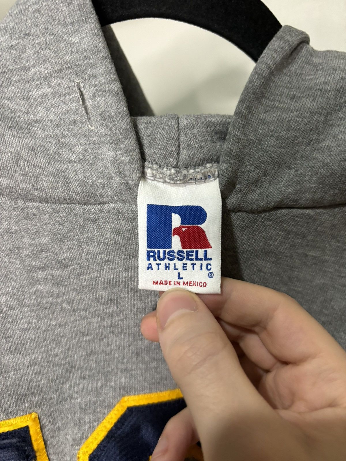 Russell Athletic × Vintage Vintage 2000s Russell Athletic UCD Grey Varsity Hoodie Size US L / EU 52-54 / 3 - 5 Thumbnail