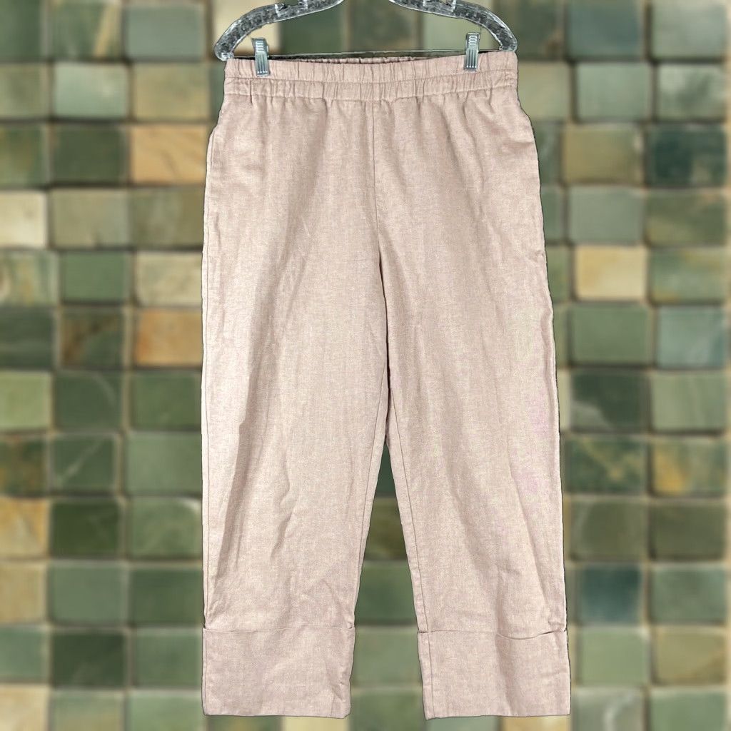 Zara Zara Pink Pants Women's XL Elastic Waistband Straight Leg Womens Size 40" / US 18 - 1 Thumbnail