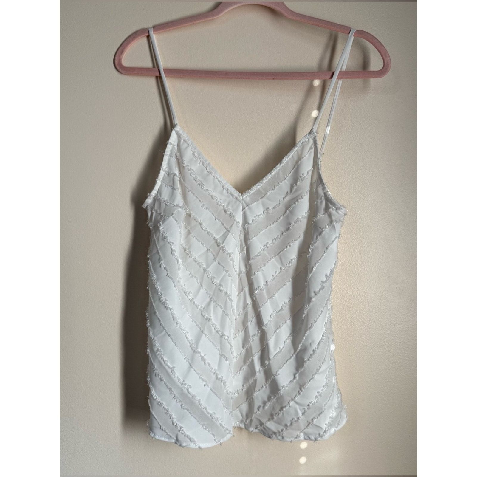 Free People Intimately Free People White Chevron Cami Size Small Boho Size S / US 4 / IT 40 - 1 Thumbnail