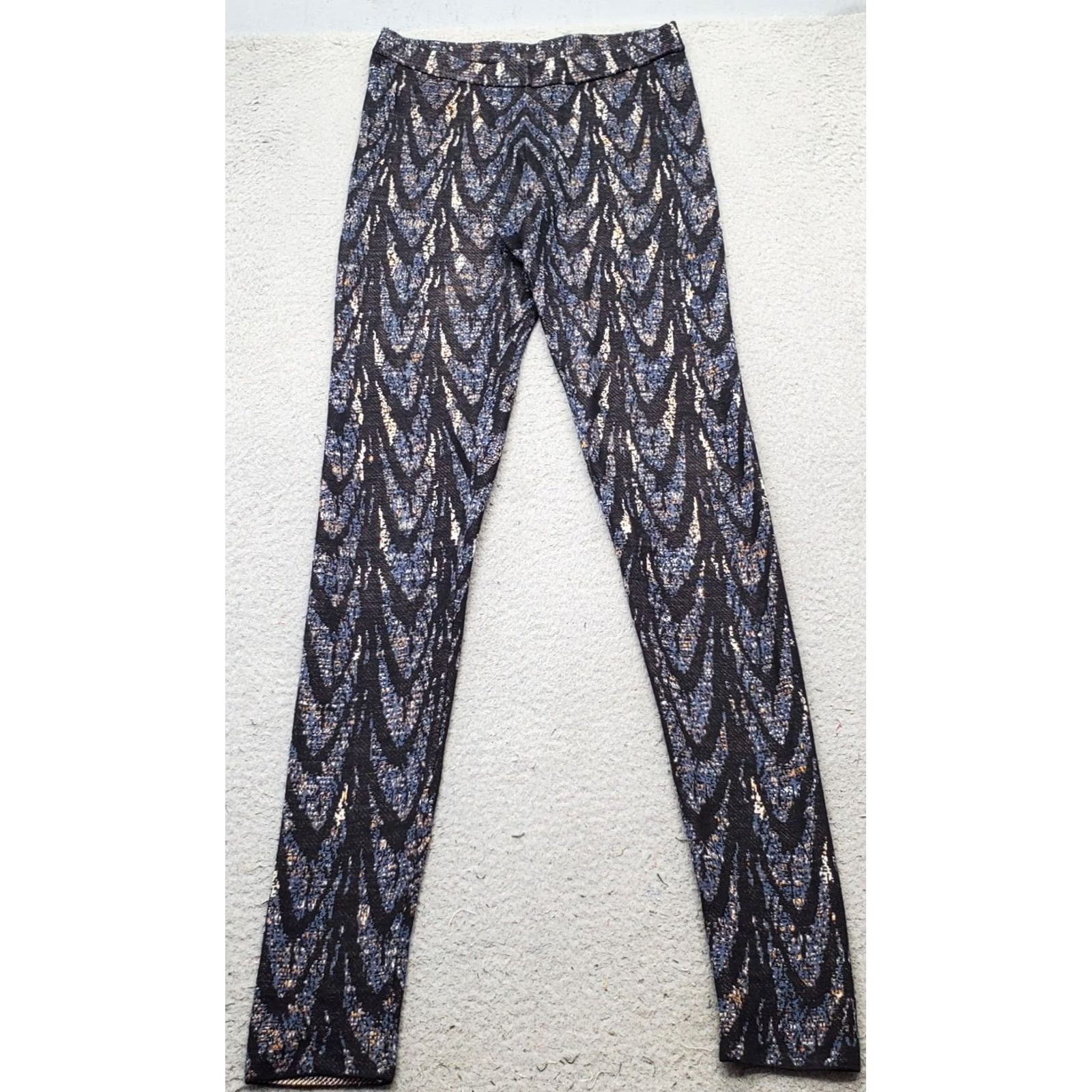 Bcbgmaxazria BCBGMAXAZRIA Womens Size XS Multicolor Feather Cascade Jacquard Leggings Pull On Size 26" / US 2 / IT 38 - 2 Thumbnail