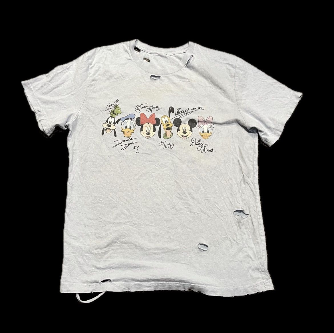 INSANE thrashed vintage mickey mouse characters shirt