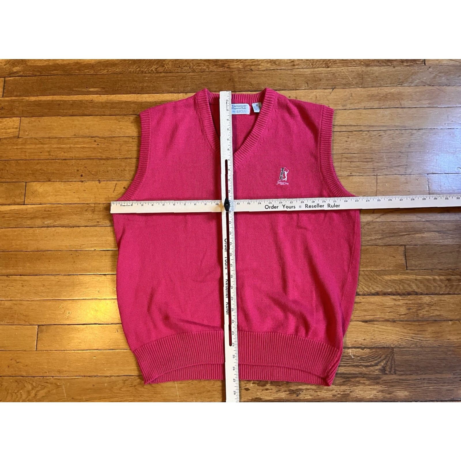 Pinko VINTAGE Aureus TPC Sawgrass Sweater Vest Shirt Men XL Pink 90s Golf Retro Embroidered Logo Size US XL / EU 56 / 4 - 7 Thumbnail