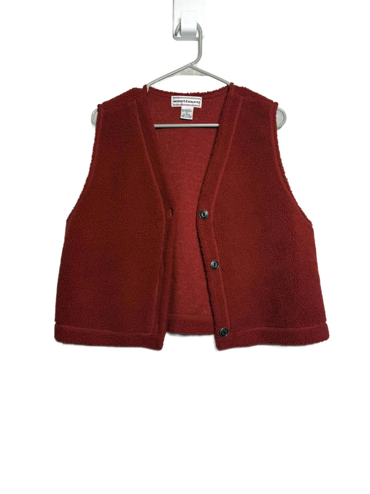 Box Crop Red Fleece Vest