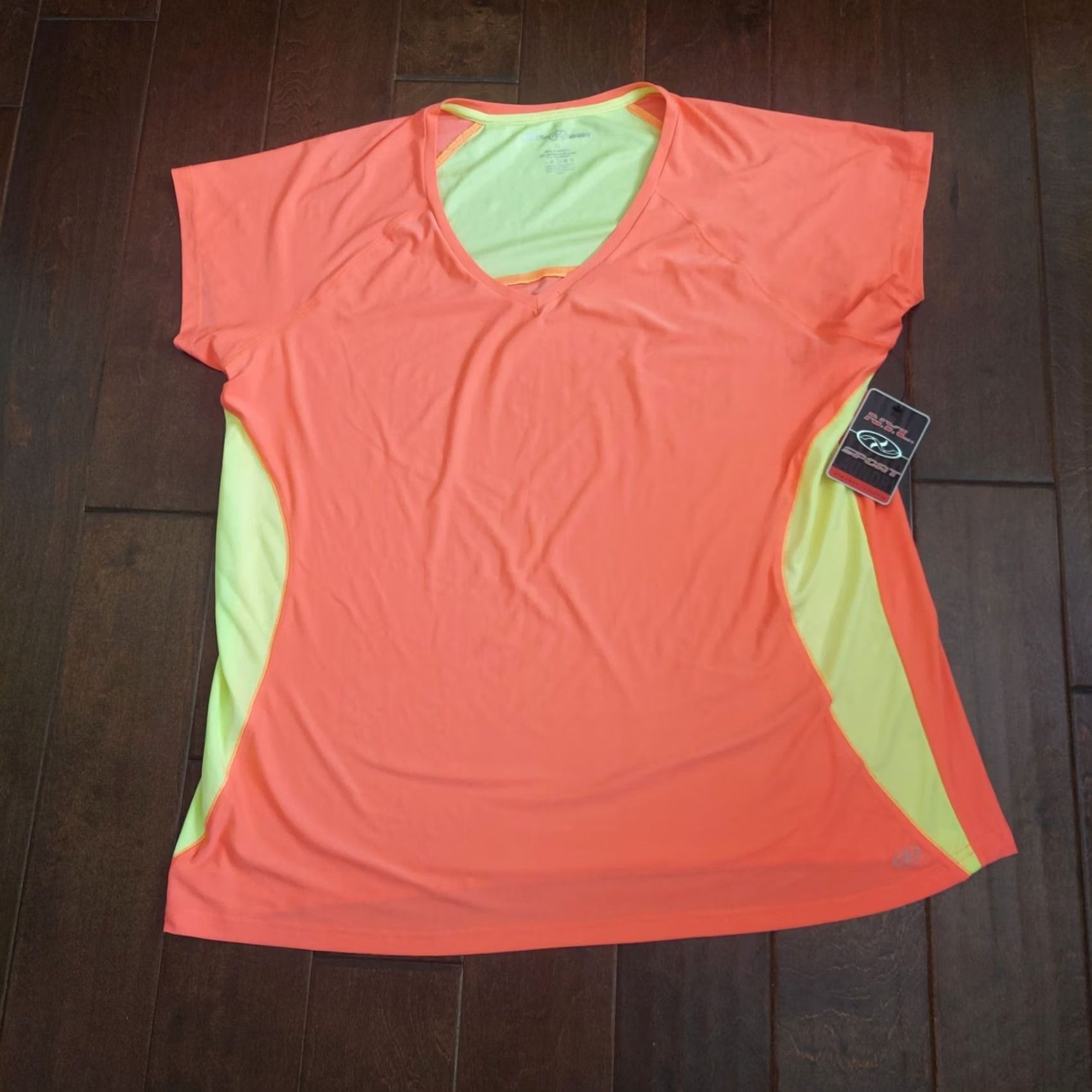 Vintage N.Y.L. Sport Laundry Women Activewear Orange Yellow Top NWT 3X Crew Neck Short Sleeve Tank Sports Activewear Basic Shirt Womens Size XXL / US 16-18 / IT 52-54 - 2 Thumbnail