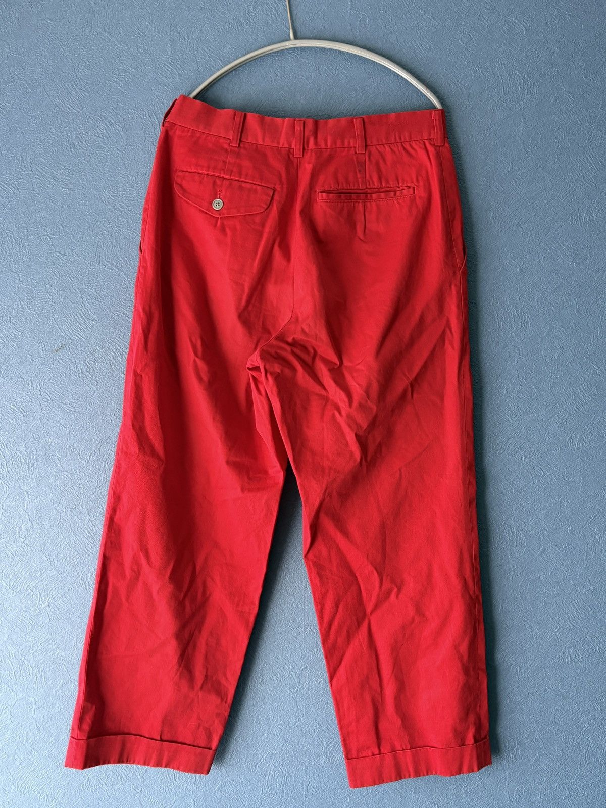 Comme des Garcons Homme Plus Comme des Garcons Homme Plus AD1995 Red Cotton Trousers Size US 38 / EU 54 - 2 Thumbnail