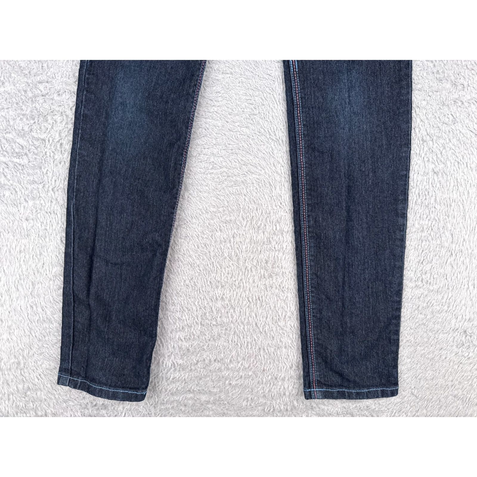 Vintage 12K Jeans Blue Denim 12K Juniors Jeans Skinny Mid Rise 27x29 Dark Wash Cotton Blend 16 Adult? (frames) Size 38" / US 16 / IT 52 - 2 Thumbnail