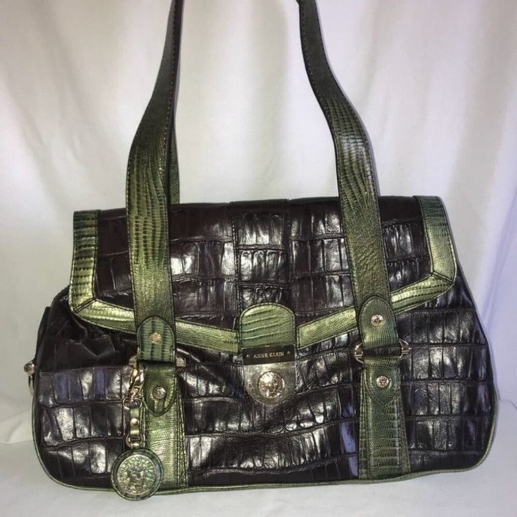 Anne Klein Anne Klein drk brown & green leather purse Size ONE SIZE - 1 Thumbnail