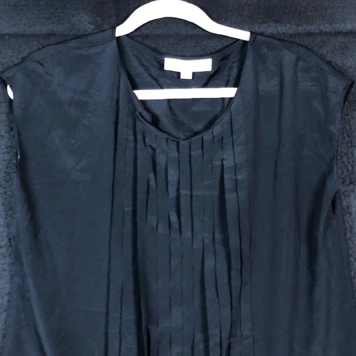 Loft LOFT Ann Taylor Womens Blouse Black Short Sleeve Round Neck Small Size S / US 4 / IT 40 - 2 Thumbnail