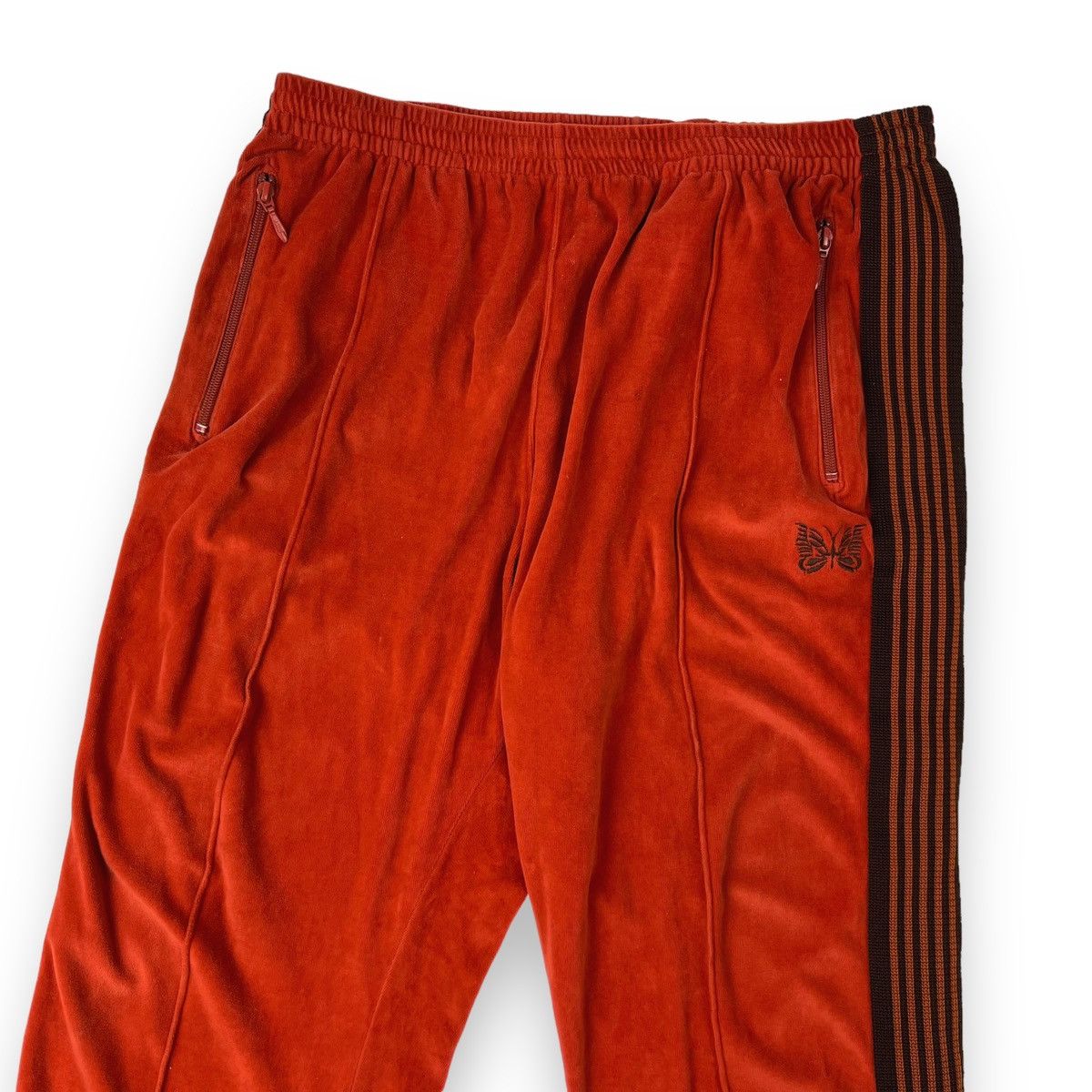 image of Needles Burnt Orange Velour Sweatpants, Men's (Size 36)