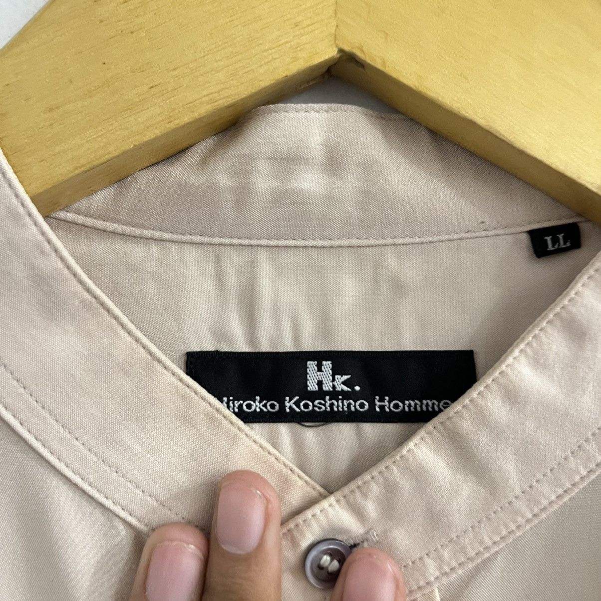 Hiroko Koshino Homme Hiroko Koshino Homme - Stand Collar Japanese Button Up Shirt Size US L / EU 52-54 / 3 - 3 Thumbnail