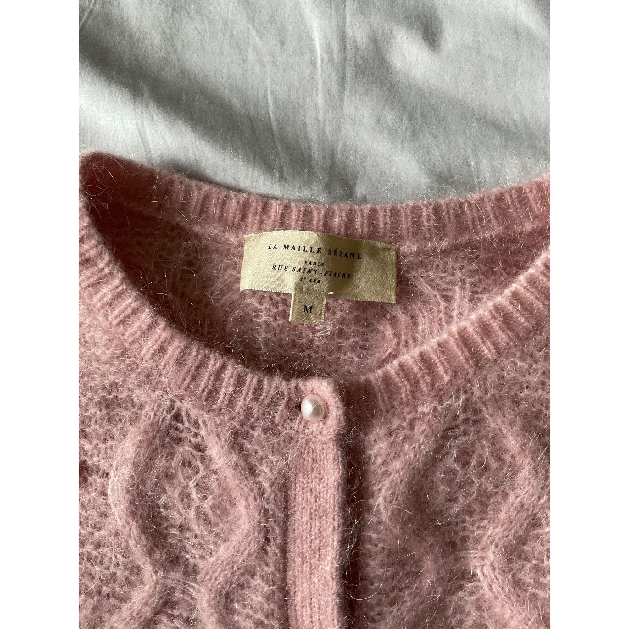 Sezane NWOT Sezane Nattie Cardigan Size M Powder Pink pearls bust36 Size M / US 6-8 / IT 42-44 - 4 Thumbnail