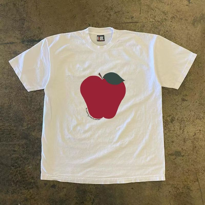 Japanese Brand White retro apple print cotton t-shirt Size US M / EU 48-50 / 2 - 1 Thumbnail
