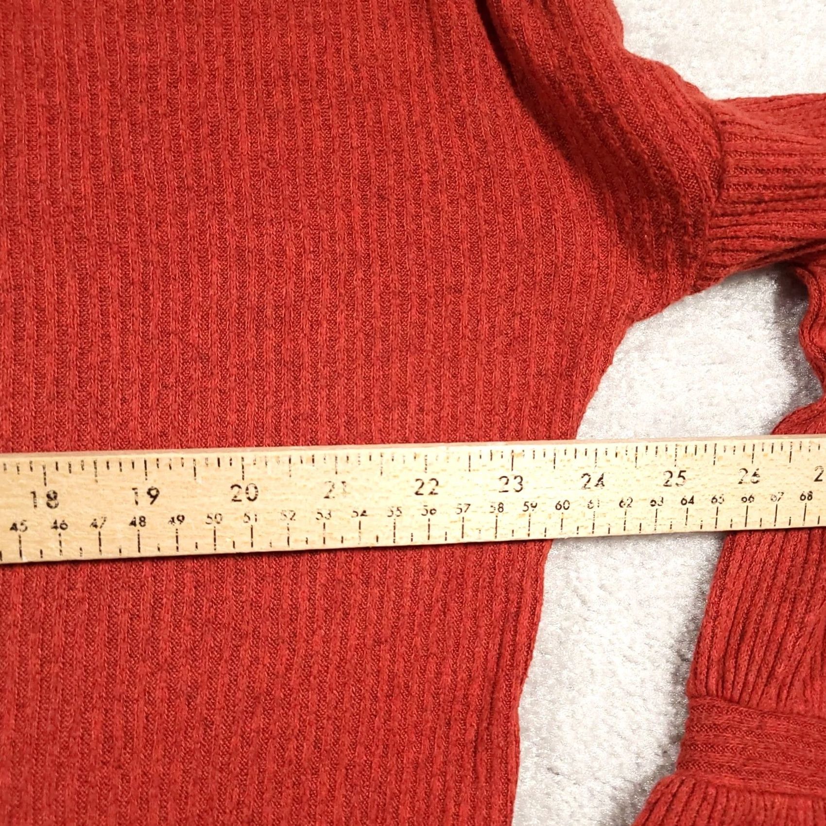 Lucky Brand Lucky Brand Sweater Women's XL Dark Orange Boat Neck Knit Ribbed Tie Sleeve Flared Sleeve Knit Pullover Size XL / US 12-14 / IT 48-50 - 6 Thumbnail