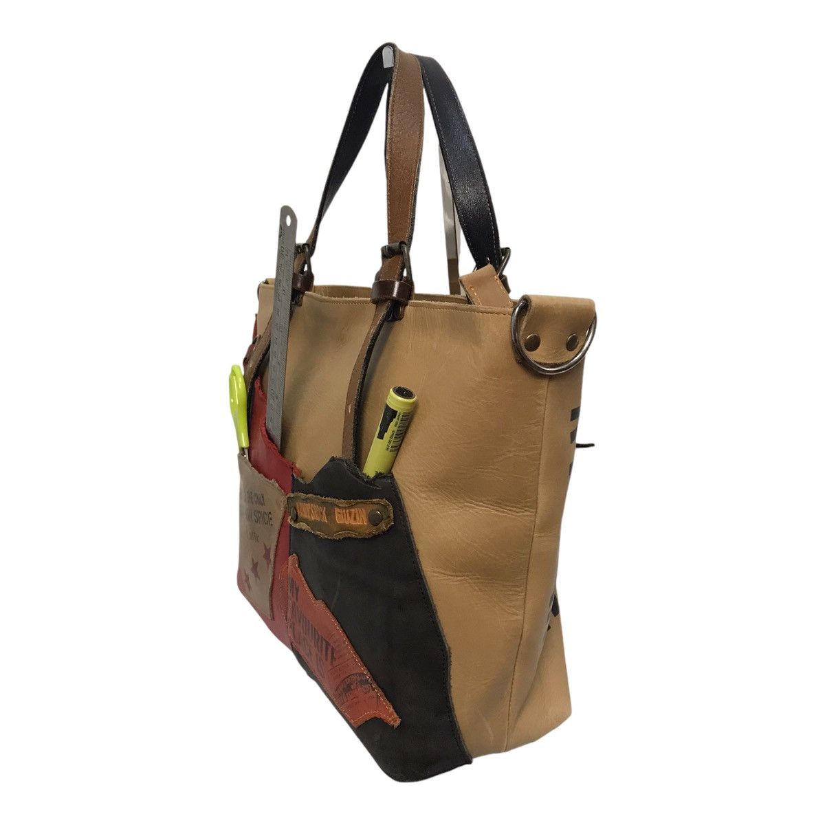 Japanese Brand × Leather Army Military Full Leather Tote Bag Bag Size ONE SIZE - 4 Thumbnail