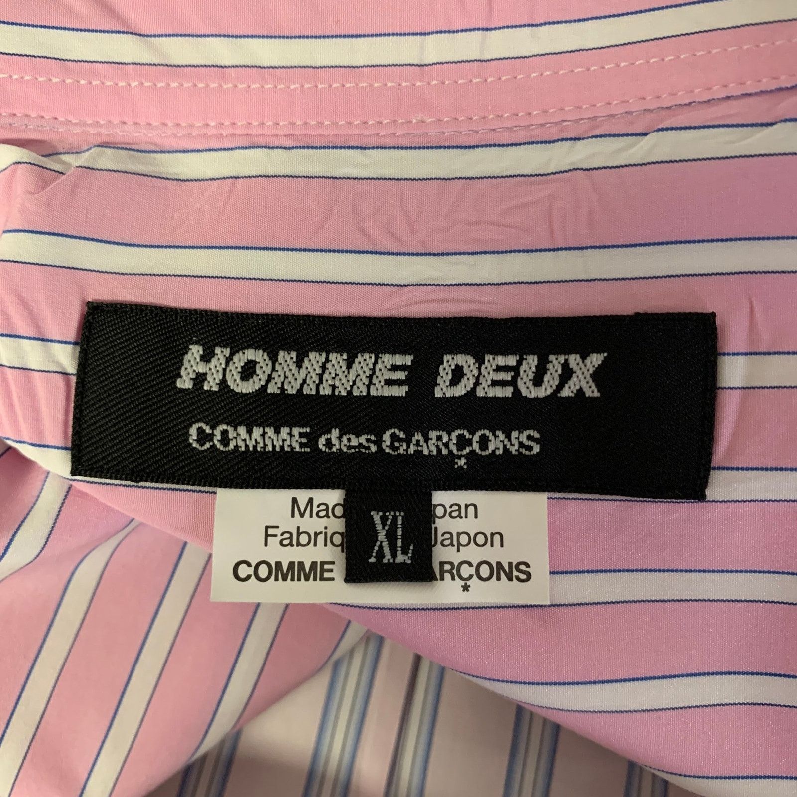 Comme des Garcons COMME des GARCONS Pink Blue Stripe Cotton Long Sleeve Shirt Size US XL / EU 56 / 4 - 6 Thumbnail