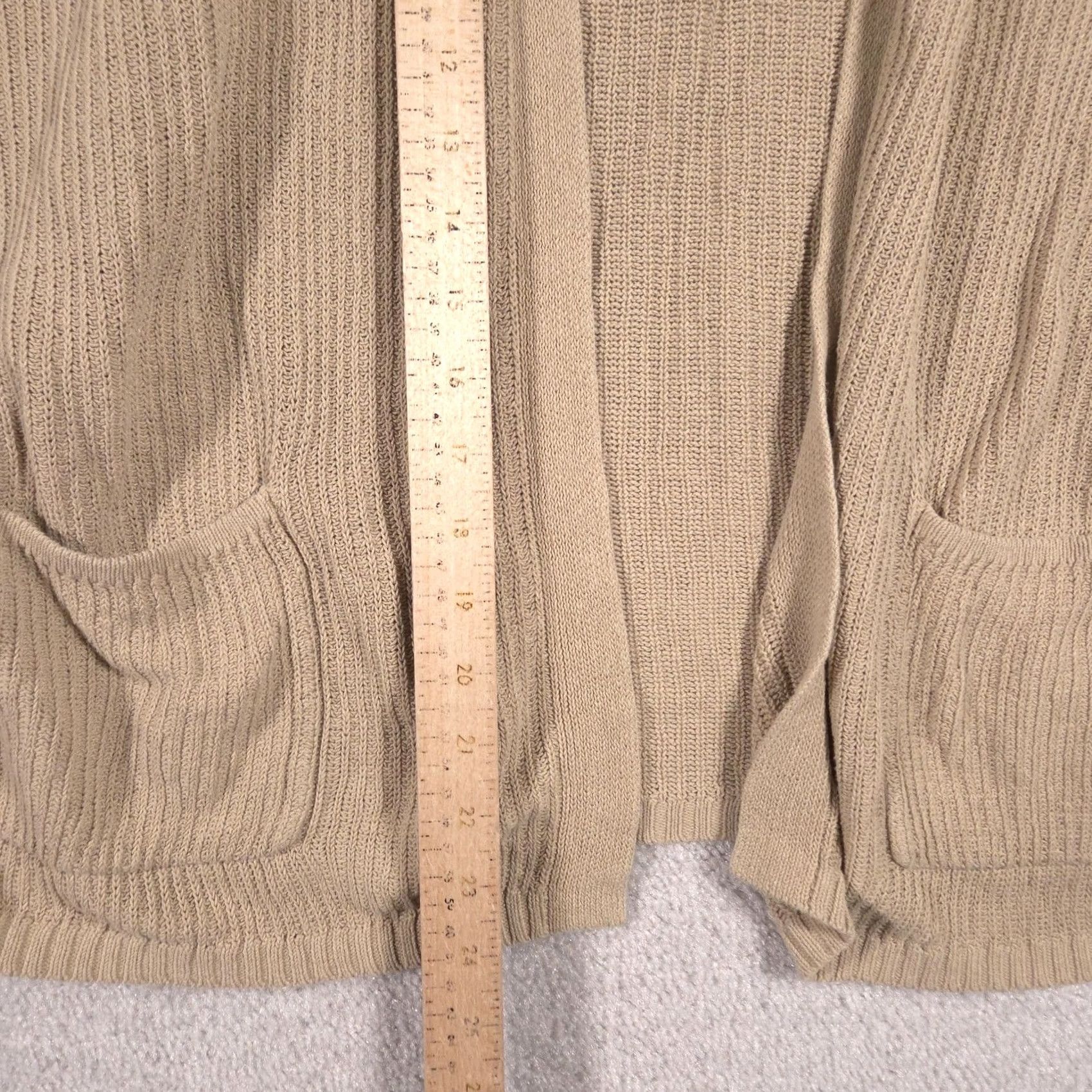 Uniqlo Uniqlo Cardigan Sweater Womens XL Beige Open Front Knit Pockets Linen Blend Shirt Adult XL Beige Knit Pockets V-Neck Open Front Womens Size XL / US 12-14 / IT 48-50 - 6 Thumbnail